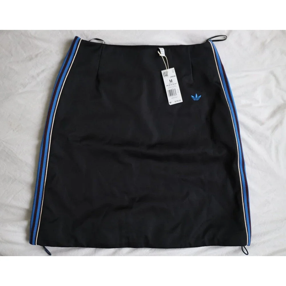 adidas x Wales Bonner Women Satin Skirt Black Size M JW6244 NWT $250